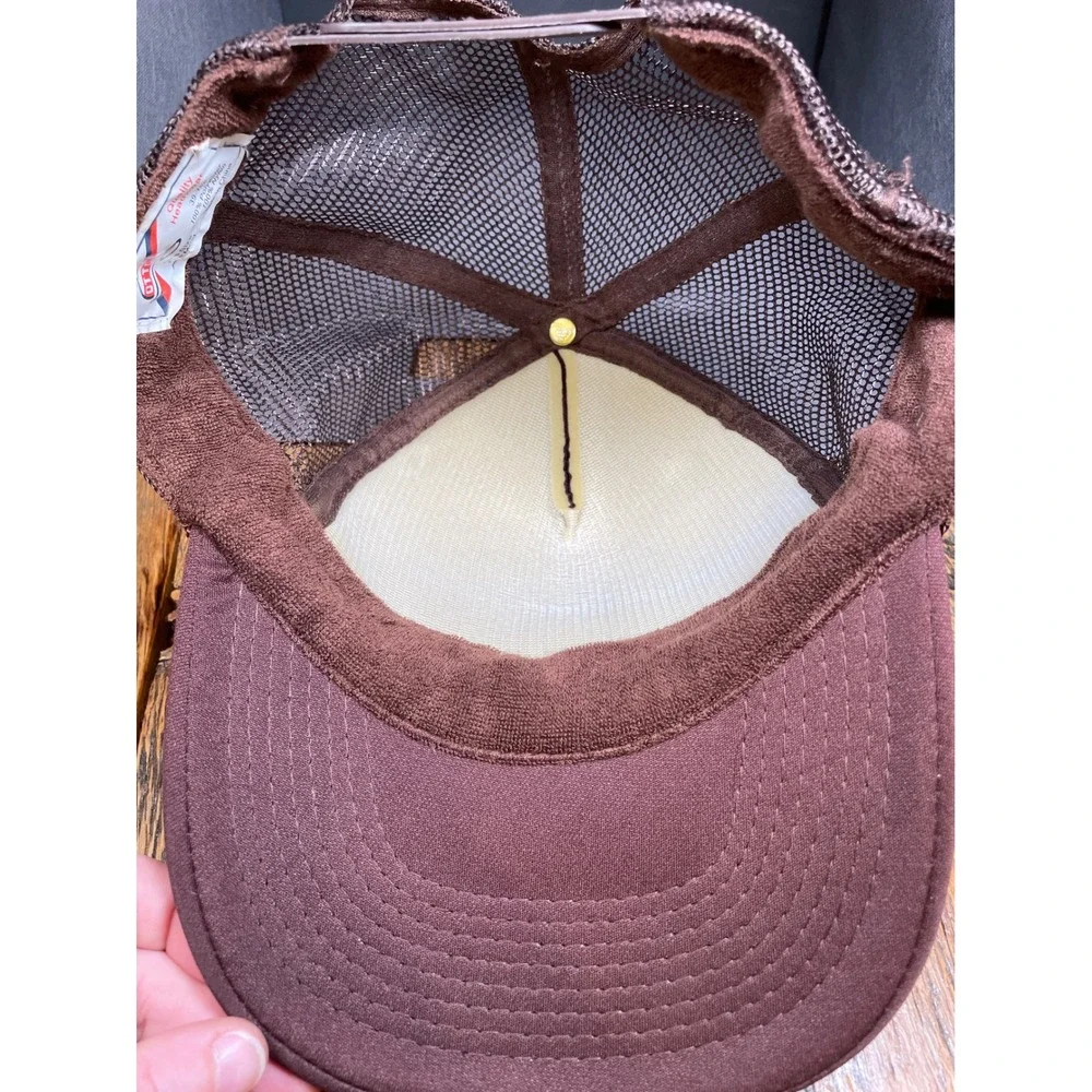 Rare Find Naked Cafe Trucker Hat Maroon Mesh Snapback Mesh Back Graphic Logo Cap
